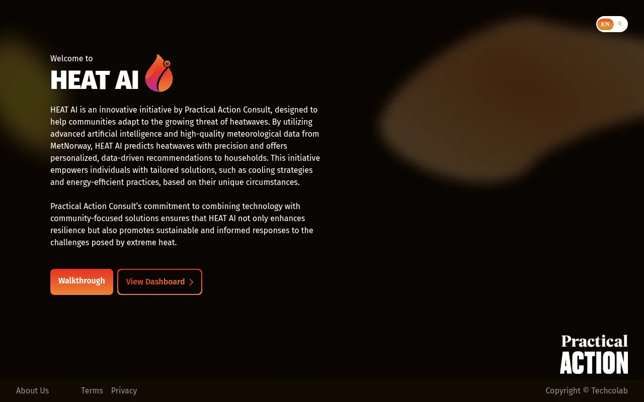 HEAT AI public landing page introducing the heatwave initiative
